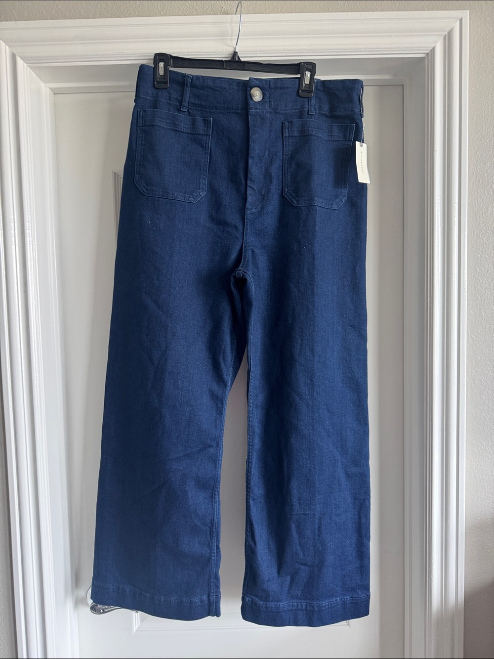 Maeve Wide-Leg Relaxed Pants in Navy Blue
